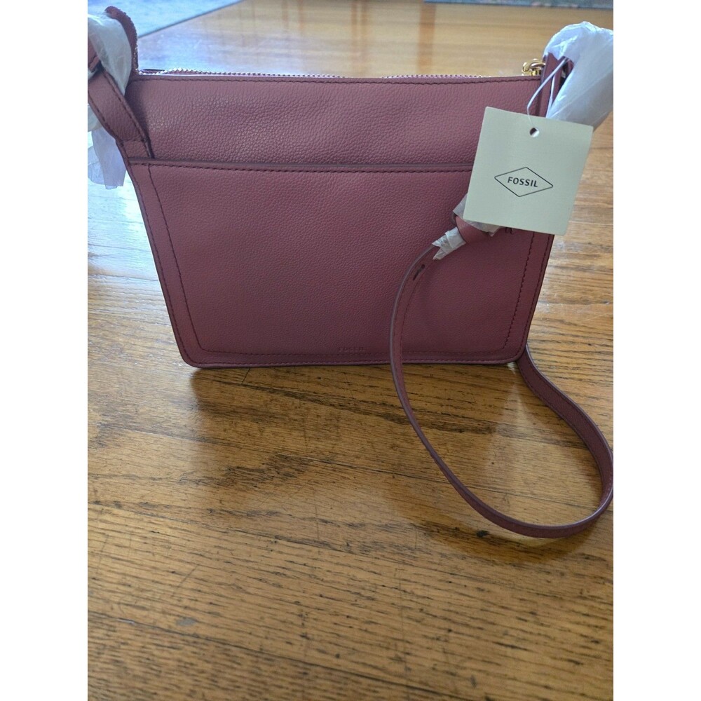 NEW! Fossil Womens Taryn Crossbody Bag Handbag Mauve Leather $195